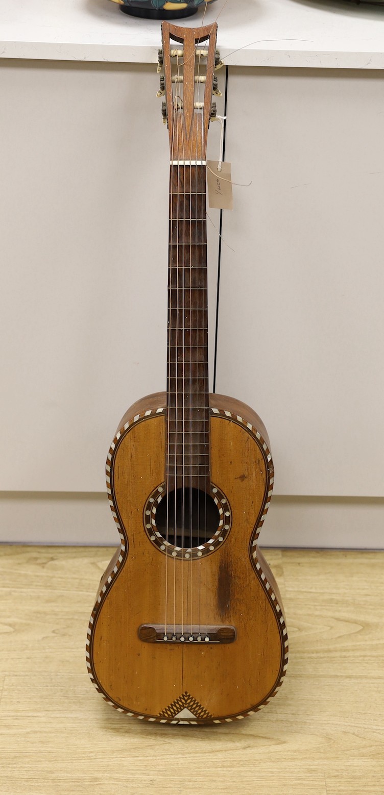 A Victorian parlour guitar